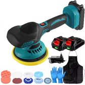 Polijstmachine voor Makita 18V - 2 Accu's - lader & Accessoires - Poetsmachine Auto - Polijstschijven