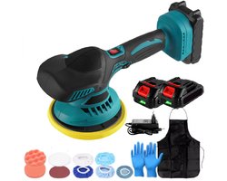 Polijstmachine voor Makita 18V - 2 Accu's - lader & Accessoires - Poetsmachine Auto - Polijstschijven
