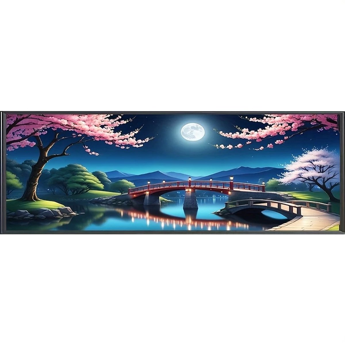 Diamond painting set maan landschap berg 120x40cm
