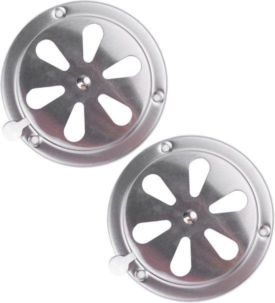 2-delige RVS BBQ-luchtopeningen – Verstelbare Ventilatieset 9,5 Cm Voor Optimale Rookregeling En Smaakverbetering