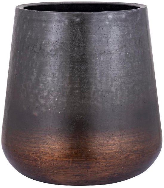 Pot de Fleurs PTMD Nouska - 57 x 57 x 59 cm - Aluminium - Zwart