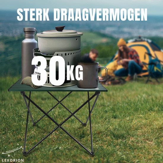 Lexorion Natuur Campingtafel - Opvouwbare Campingtafel Medium - 48x40 cm Aluminium Tafel - Stevig & Waterdicht - Draagkracht 30KG - Inklapbaar & Compact - Voor Kamperen, BBQ, Balkon, Picknick van Merkloos — afbeelding 5