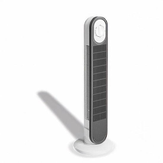 Kolomventilator torenventilator 80 cm grijs/wit Argon 3 snelheden 45° zwenkmodus 45W retro design