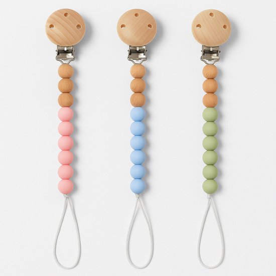Speenkoord met naam | rosewood - marble - Baby Jewellery