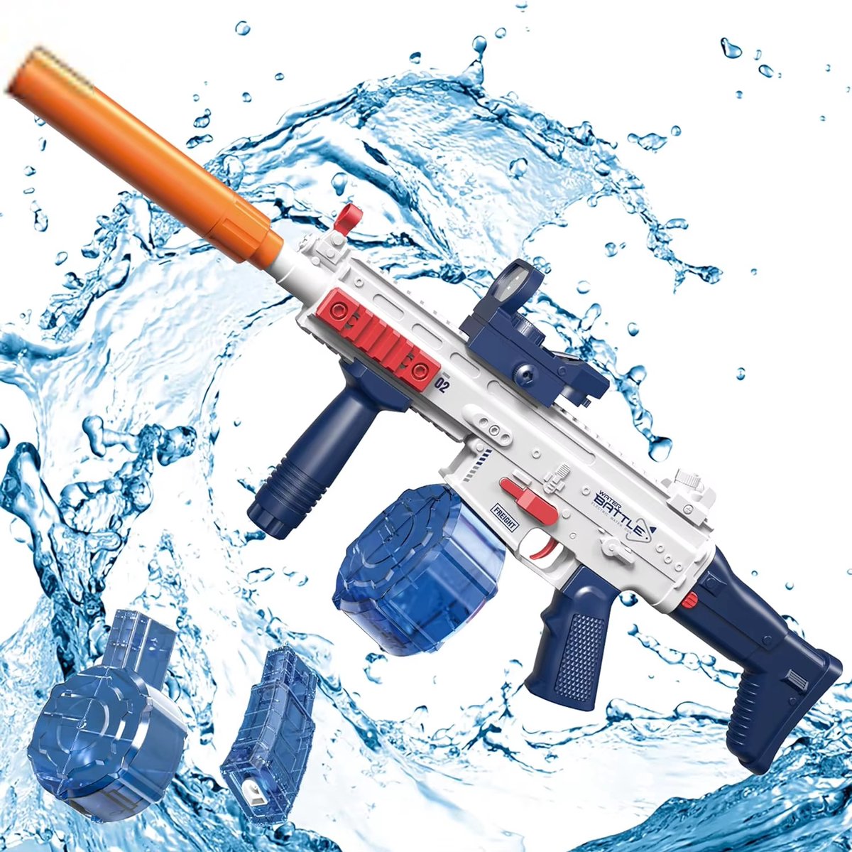 Mitovi® Elektrisch Waterpistool – Automatische Watergun – Krachtig 8m Bereik - Watergeweer – Aquablaster – Elektrisch & Automatisch Waterspeelgoed – Buitenspeelgoed voor Kinderen & Volwassenen – Zwembad & Tuin – Perfect voor Zomerpret & Vakantie