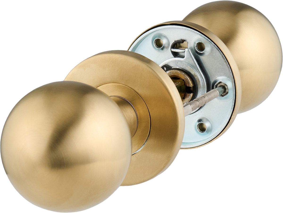 Ostiumhome® Capo - Deurbeslag - Deurknop op Rozet - Rond - Mat Goud - 5 cm - voor Buitendeuren - Complete Set