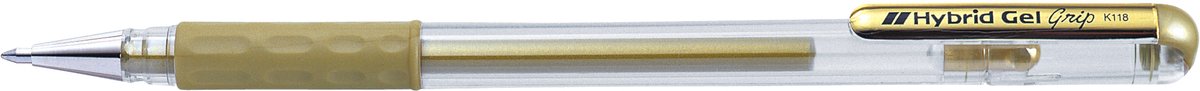 Gelschrijver Pentel K118 Grip medium goud | 12 stuks
