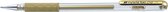 Gouden gelpen met transparante houder en gouden grip. "Hybrid Gel Grip K118" staat op de clip.