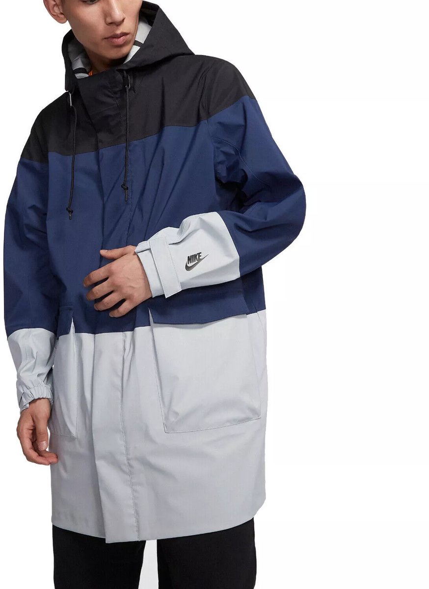 Nike Lab Jas Colorblock Windbreaker Parka Jas – Capuchon M Zwart