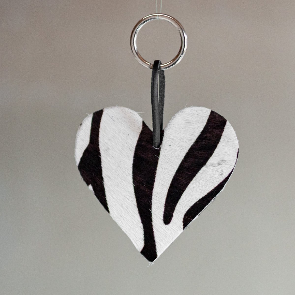 Sleutelhanger hart - Zebra