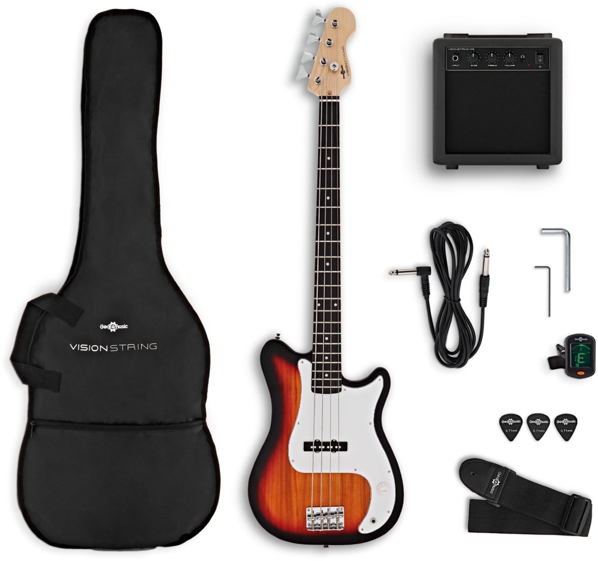 VISIONSTRING Basgitaarpakket, Sunburst