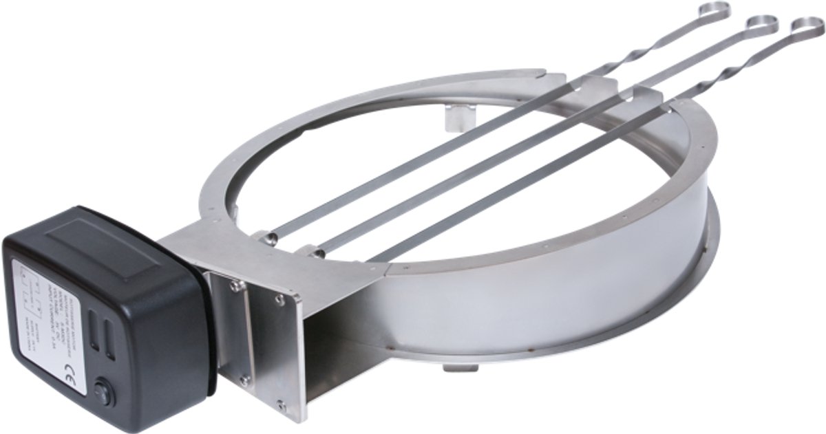 Monolith Rotisserie - Voor ICON/JUNIOR Kamado - RVS BBQ Accessoire - Inclusief 3 Spiezen - Geschikt voor Gelijkmatig Gegrilde Gerechten - Duurzaam en Gebruiksvriendelijk