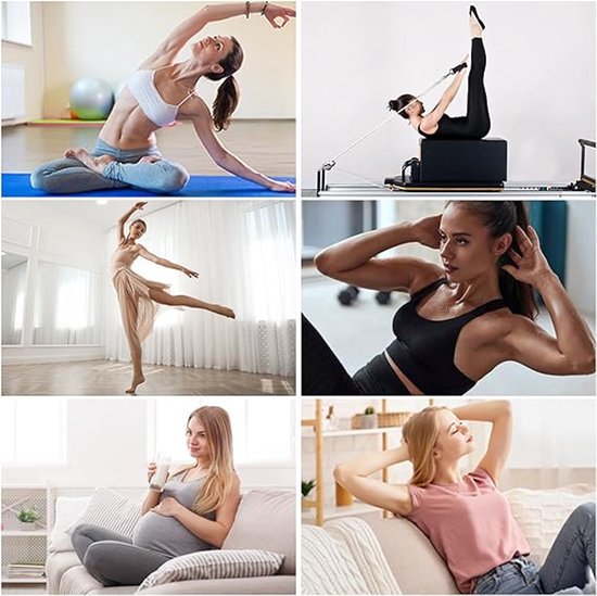 4 paar - Sokken - Dames hoge Pilates antislip sokken - Yoga Pilates Sokken met Grip - Antislip Katoenen Sokken - Yoga Sokken - Antislip enkelsokken - voor Ballet, Dans, Workouts - Wit van Merkloos — afbeelding 4