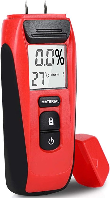 Foto: Professionele vochtmeter houtvochtmeter vochtigheidsmeter vochtigheidsmeter voor hout bouwmateriaal wanden digitale vochtmeter voor hout haardhout brandhout 9v aaa batterij geen inbegrepen 