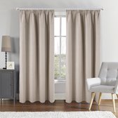 Rideau occultant SB Line – 140 x 260 cm – 100 % occultant – Avec ruban plissé – Sable