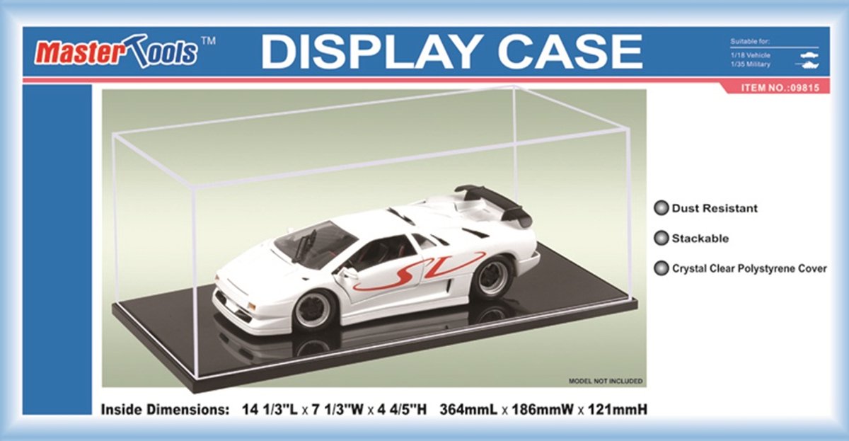 Master Tools Modelbouwpakket Acrylverf - 09815 Display Case - Acryl Vitrine 364x186x121 mm Display case - MasterTools - Modelbouw