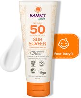 Bambo Nature Zonnebrandlotion - 50 SPF - Bescherming voor je kind en Hele Gezin - Waterafstotend, Geur- en Kleurstofvrij - Vegan & Dermatologisch Getest - 100 ML