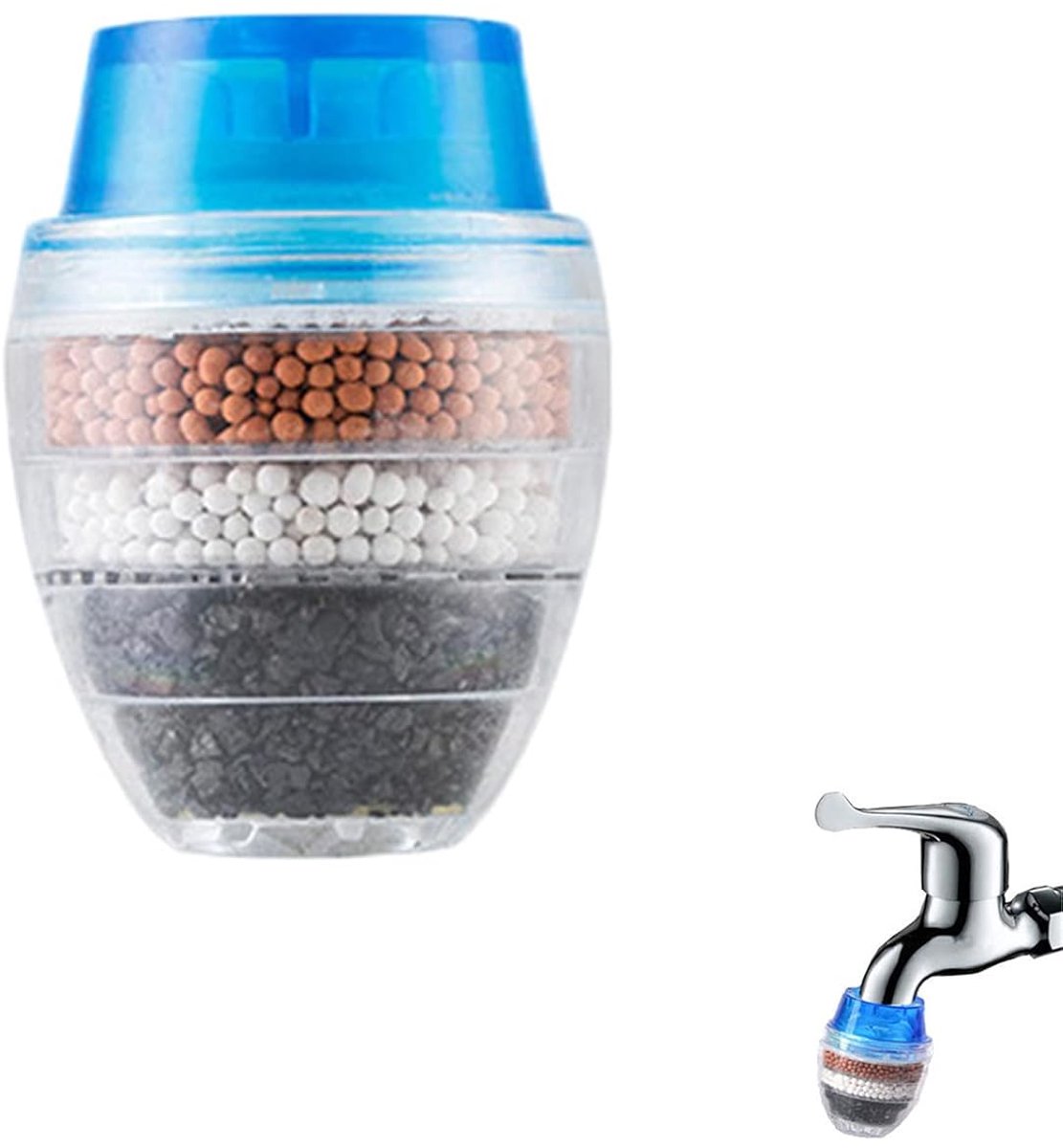 1 stuks - Kraanfilter - Filter - Vijflaags actieve kool - Keukenkraanwaterzuiveraar - Gesc
