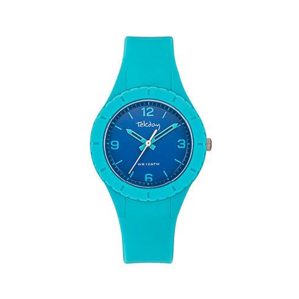 Tekday-dameshorloge-mint kleurig -blauw-10 atm waterdicht-zwemmen-lichtgewicht-hoog draagcomfort-duidelijke wijzerplaat-diameter 35 mm