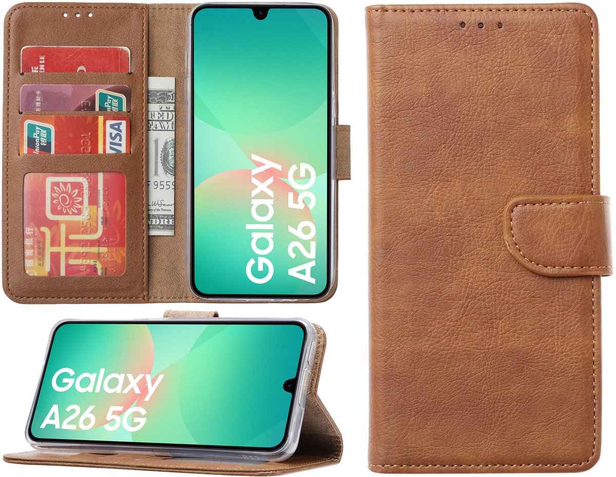 Hoesje geschikt voor Samsung Galaxy A26 hoesje - Arara bookcase - Bruin