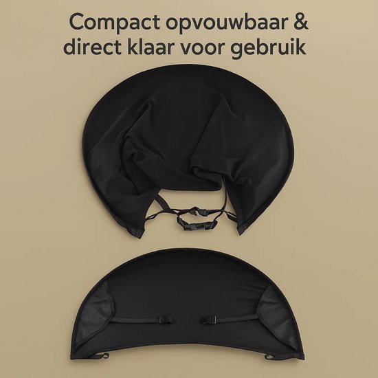 Universeel Zonnescherm Zwart - Kinderwagen Luifel & Zonneklep - UV-bescherming - Past op Elke Buggy - Kinderwagen Accessoir van Merkloos — afbeelding 4