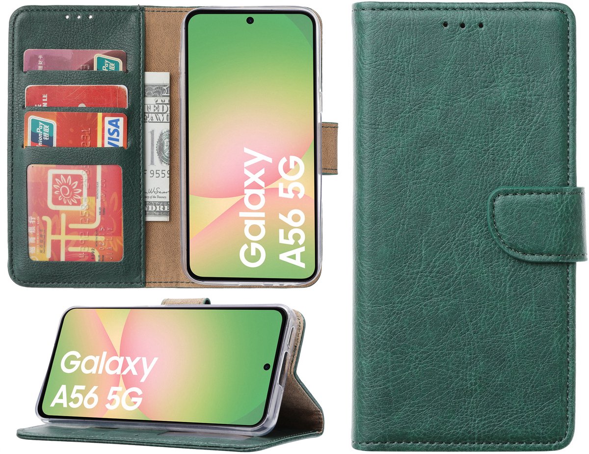 Hoesje geschikt voor Samsung Galaxy A56 hoesje - Arara bookcase - Groen
