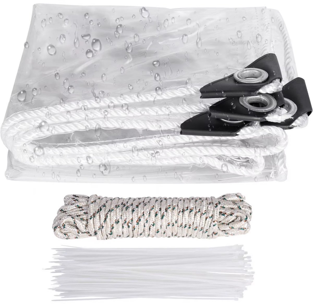Transparant PVC-zeildoek Opulence - Waterdicht - Dekzeil - Veranda - Overkapping - Wind - 200x400cm