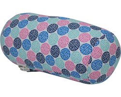 Kuschelmaxx Rolkussen - Sierkussen Rond Cilinder 17 x 33 cm - Flower star-design - Stevig en zacht - Mooie print - Gevuld met microgranulaat - Vormvast & Wasbaar - Ideaal voor op de bank, bed, auto of op reis - Inclusief Wasnet