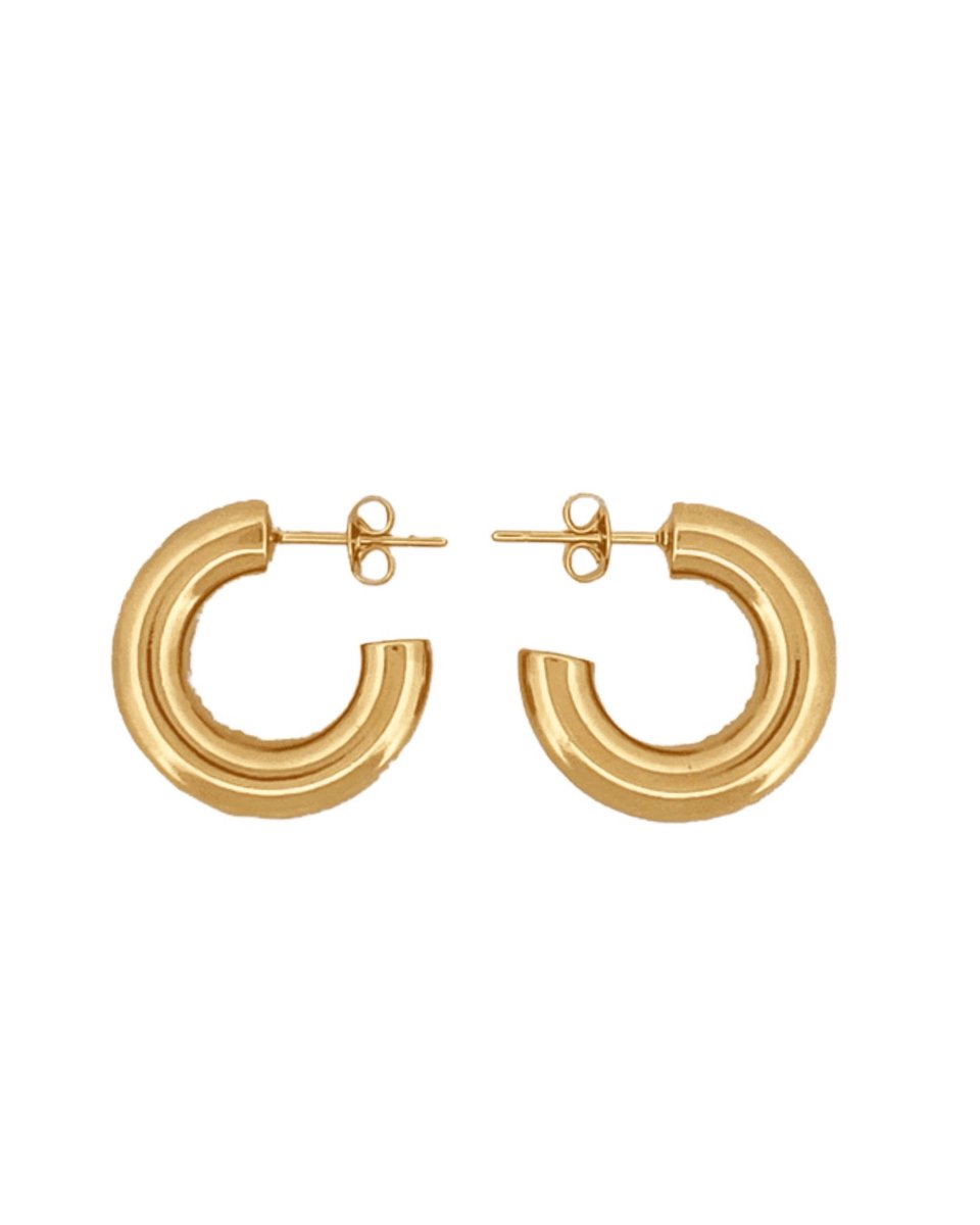 Cliste Couture - Tube Hoop 3cm Oorbellen Set - Sieraden - Oorbellen Dames - Verguld - Oorbellen - Goud