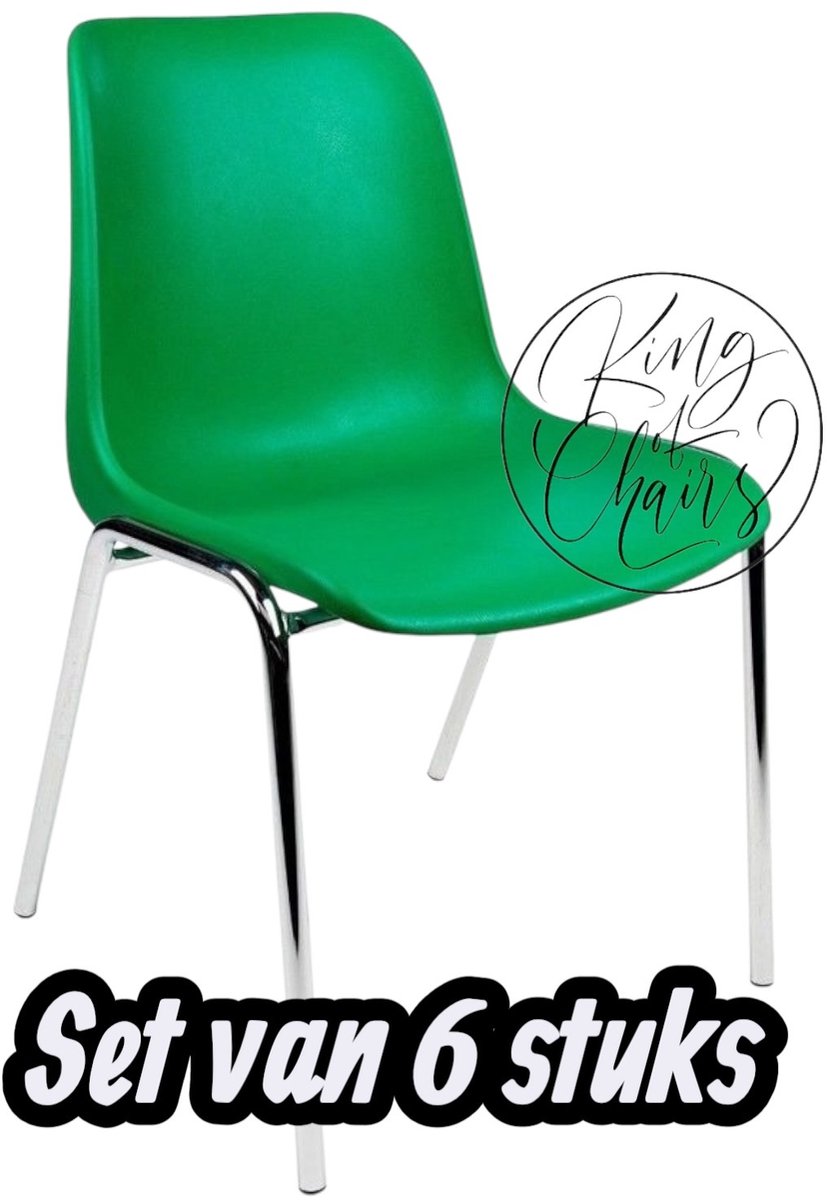 Kantinestoel Helene Groen -set van 6- verchroomd onderstel kantinestoel stapelstoel kuipstoel vergaderstoel tuinstoel kantine stoel stapel stoel tuin stoel kantinestoelen stapelstoelen kuipstoelen arenastoel schoolstoel bezoekersstoel Everardo