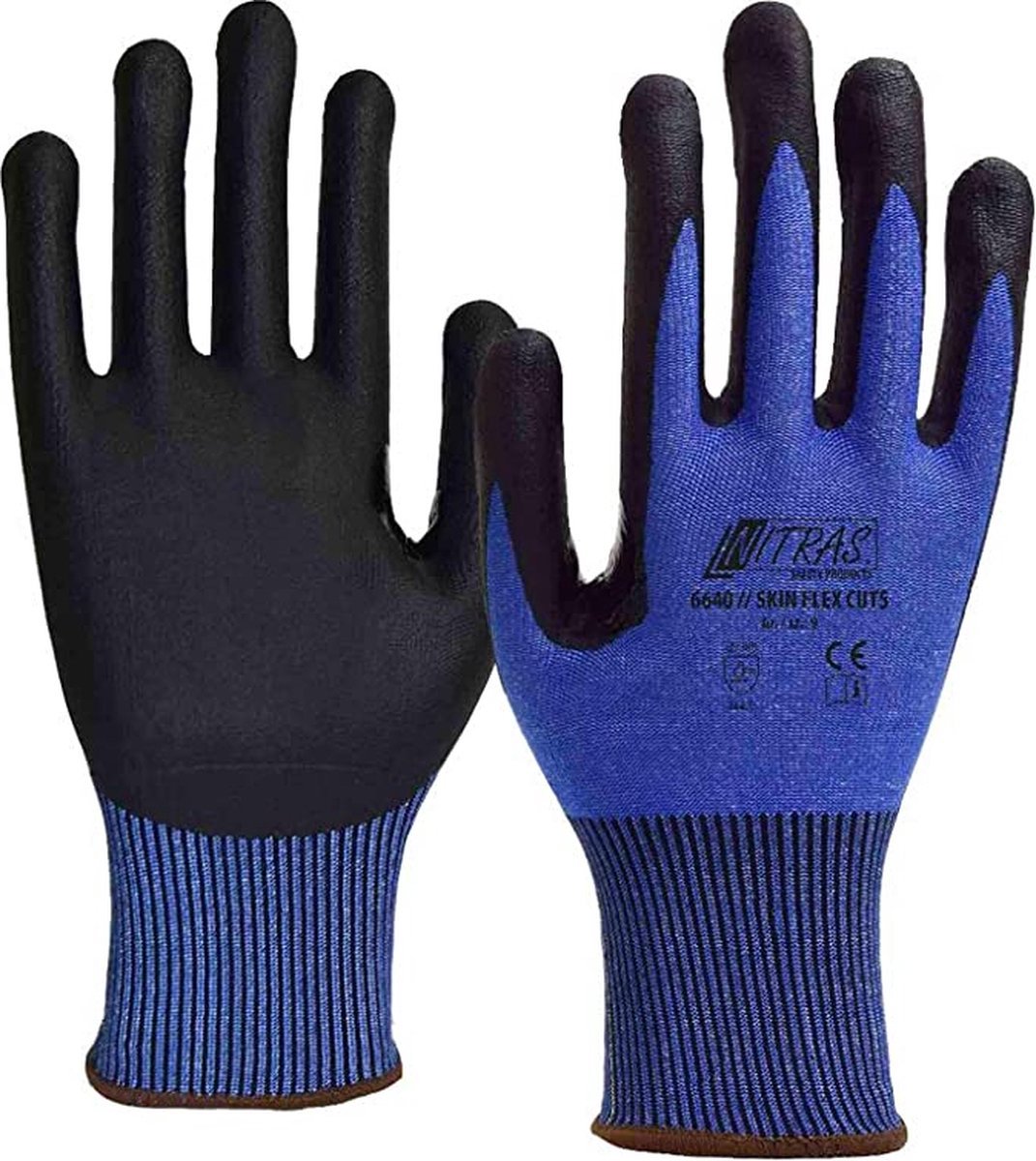 Nitras 6640 Skin Flex CUT5 snijbestendige handschoen 10 paar- maat L