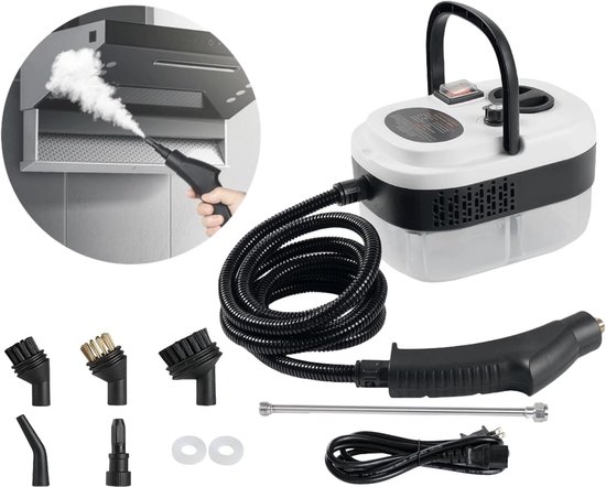 PAHTTO multifunctionele stoomreiniger, hogetemperatuur-reinigingsmachine met LCD-display en handgreep met bescherming tegen verbranding, geschikt voor het reinigen van huis en auto