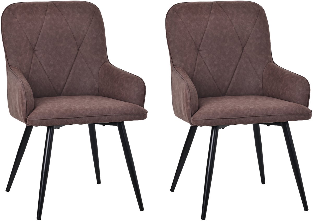 HOMAVO YZ3 Stoelenset – 2 stuks – Eetkamerstoelen met armleuning – Modern & Comfortabel – 57x62x87 cm – Beschikbaar in meerdere kleuren en materialen
