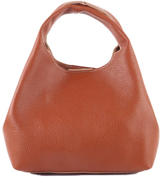 Sac à main en cuir Giuliano Jente - Cuir - Femme - Made in Italy - Camel