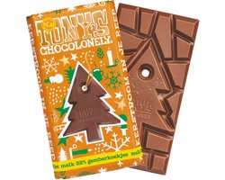 Tony's Chocolonely Kerstboom Chocolade Reep - Kerstmis Melkchocolade met Gemberkoekjes - Kerst Kadootjes - 1 x 180 Gram Fairtrade Belgische Chocola Kerstcadeau