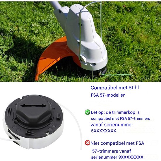 EXCITAT Spoeltjes - Trimmerspoelen - Accessoires voor grasmaaiers - Geschikt voor C3-2 vervangende spoelen voor Stihl FSA 57 - vervangt 4009 710 4305 4009 710 4306 - 3 pack van EXCITAT — afbeelding 4