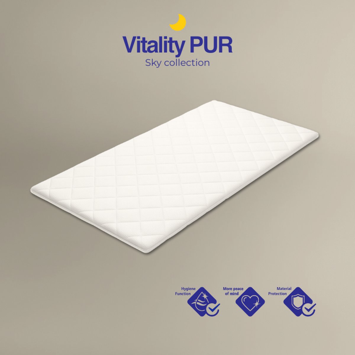 Vitality Pur SKY Matrastopper - 160x200 cm – 4 cm HR-Koudschuim – Ademend & Ondersteunende Topper – Luxe Wasbare Hoes