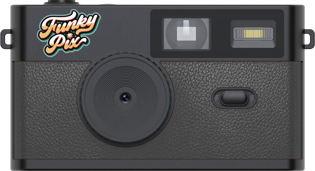 FUNKYPIX X9 BLACK - Schermloze digitale retro camera - 3 filters - flitser - 4GB SD-kaart - vintage fotocamera zonder scherm - zwart