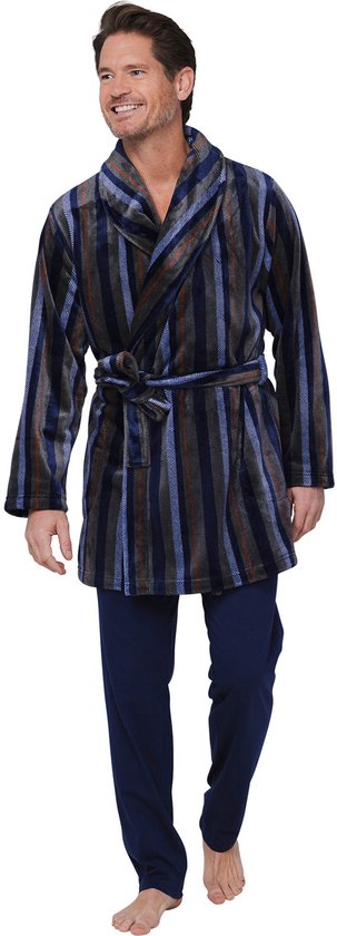 Peignoir court en polaire pour homme Blauw Taille XL bol