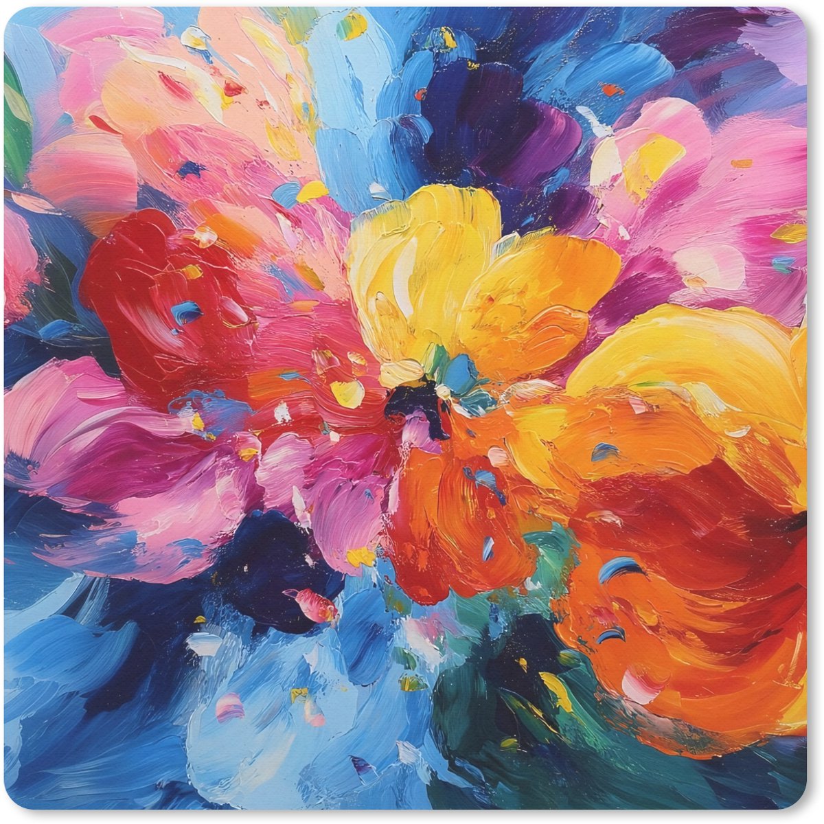 Muismat 20x20 cm - Mousepad Golvend - Energie - warm - Muismatten
