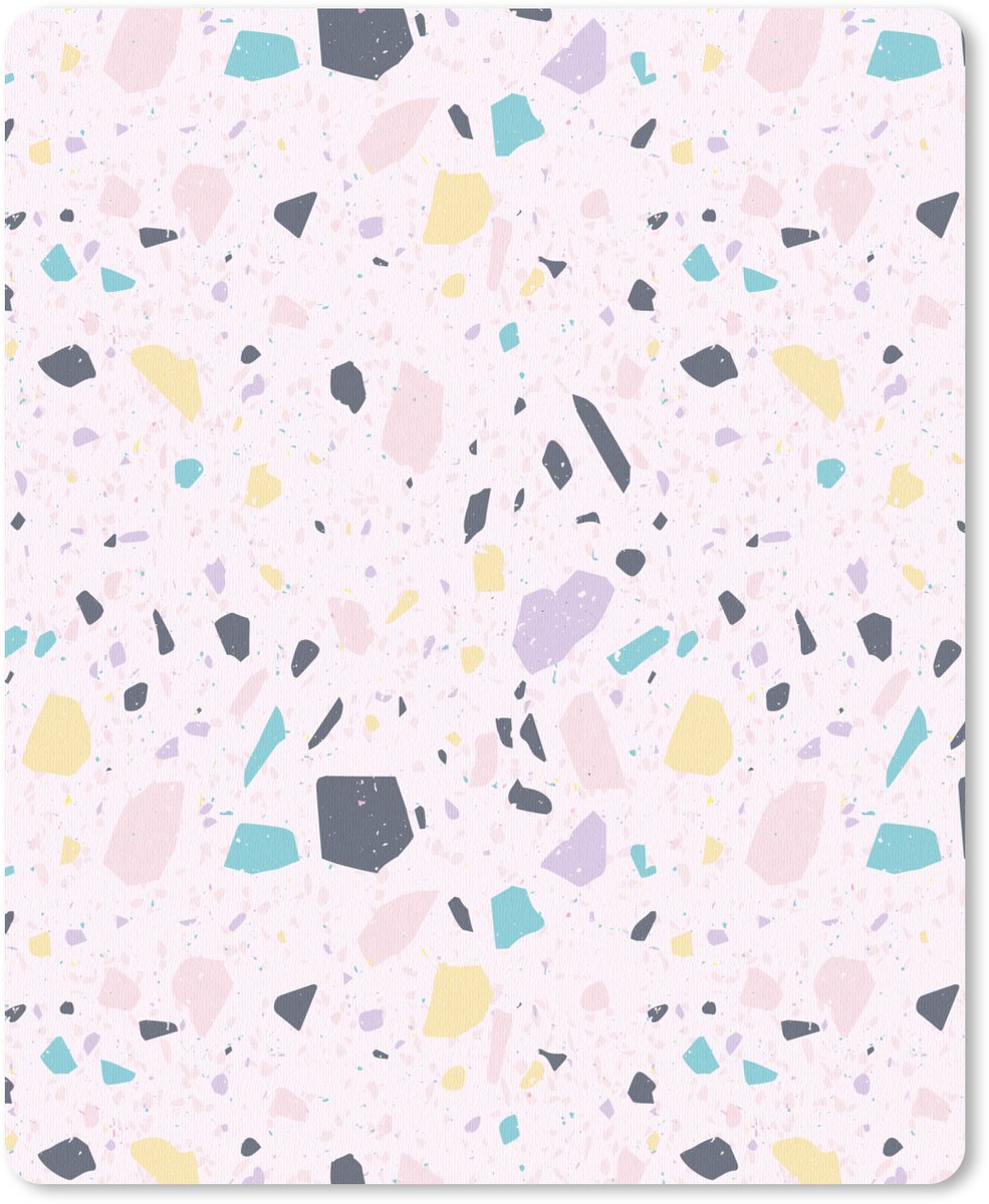 Muismat 19x23 cm - Mousepad Terrazzo - Patroon - Zacht - Snoep - Muismatten