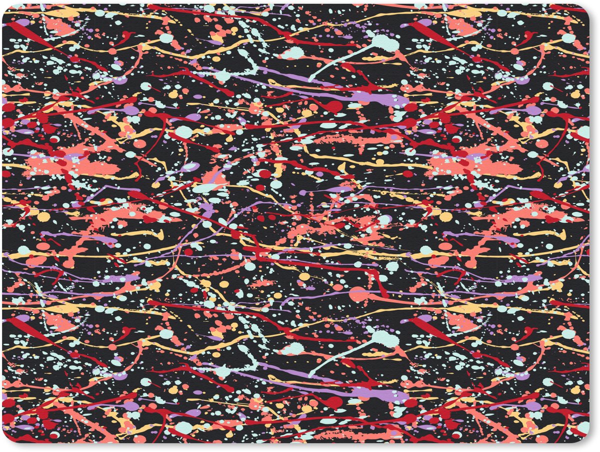 Muismat 23x19 cm - Mousepad Spat - Abstract - Waterverf - Zacht - Muismatten