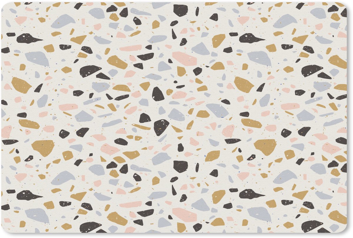 Muismat 27x18 cm - Mousepad Terrazzo - Patroon - Neutraal - Zacht - Multi - Muismatten
