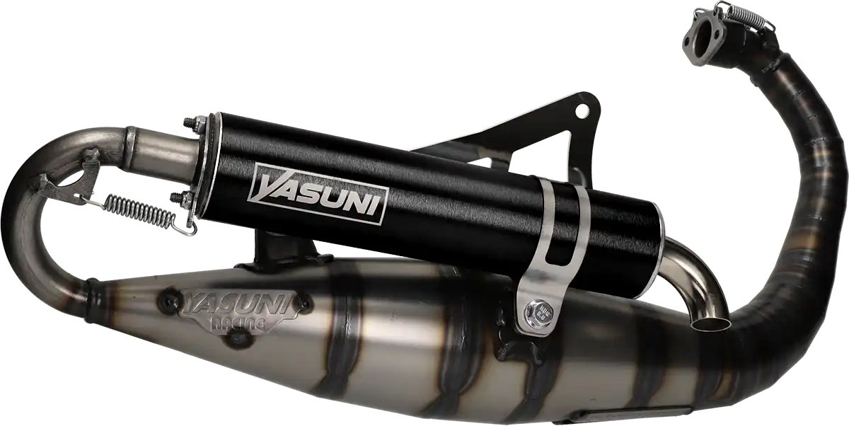 Uitlaat Yasuni C16 zwart Minarelli Verticaal