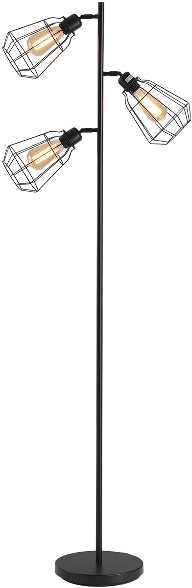 HOMCOM-Vloerlamp-36x36x165cm-Metal-Noir