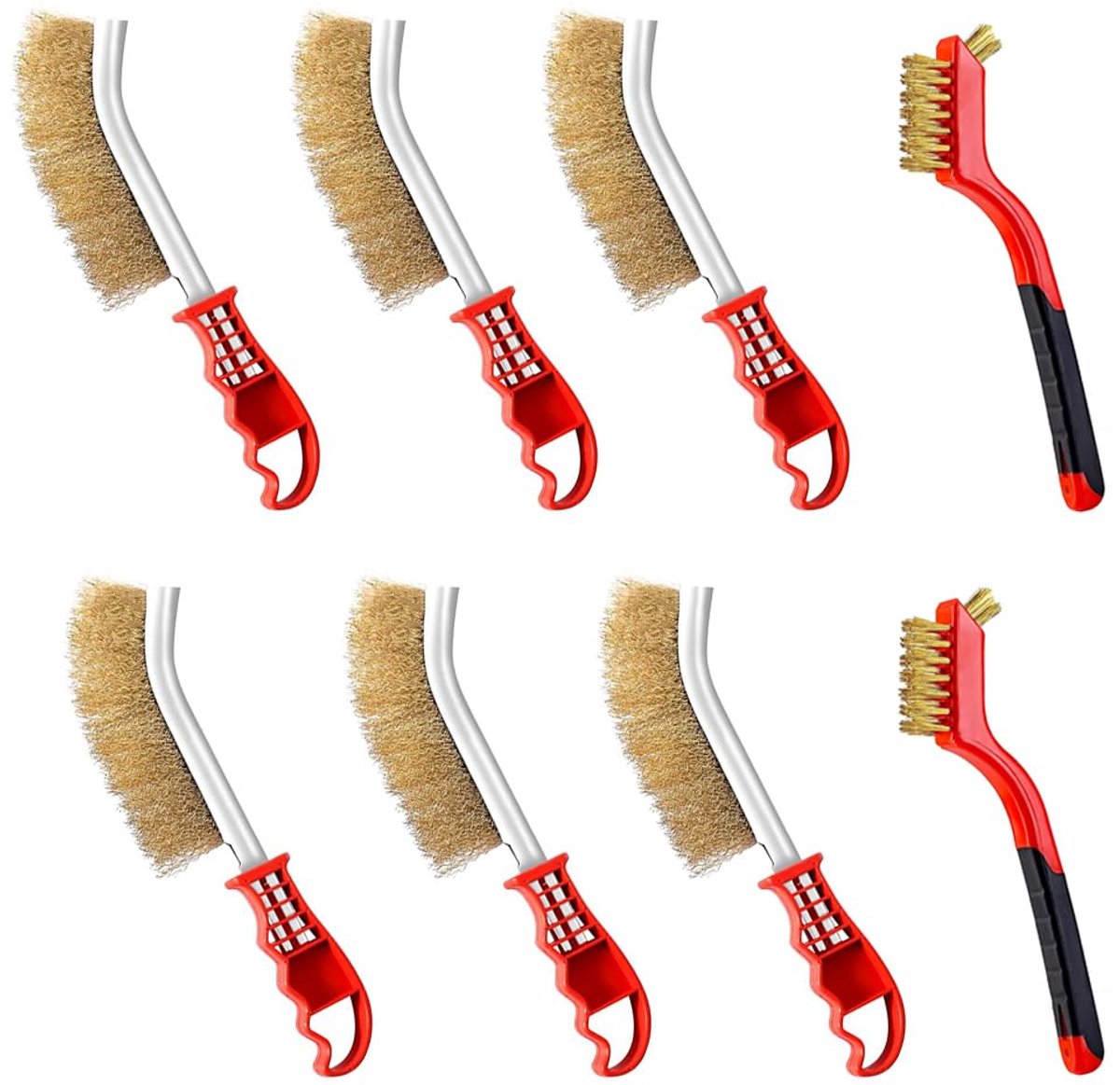 Messing Borstel Set - 8 Stuks - Voor Reinigen en Onderhouden