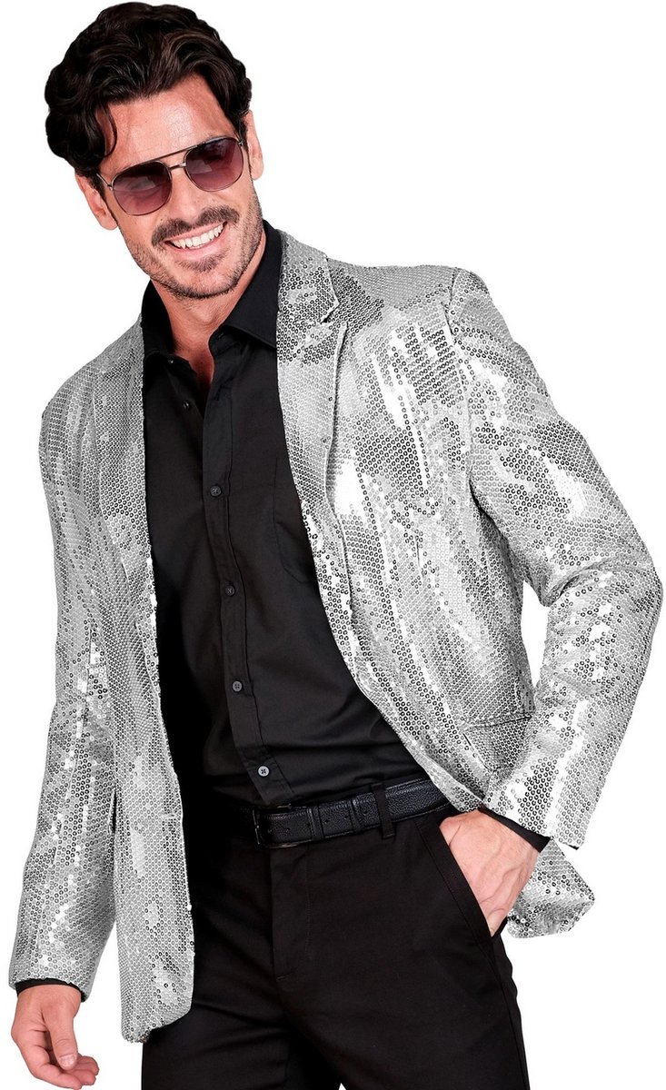 Pailletten Colbert Showmaster Silver Shine Man