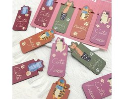 Viwado® - Magnetische Boekenleggers Set van 4 - Schattige Katten Thema - Kleurrijke Paginamarkers voor Boekliefhebbers & Studenten