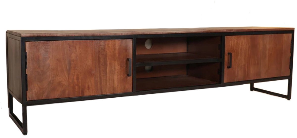 TV meubel walnoot mangohout 180cm Liv tv kast duurzaam mango massief hout tv-meubel