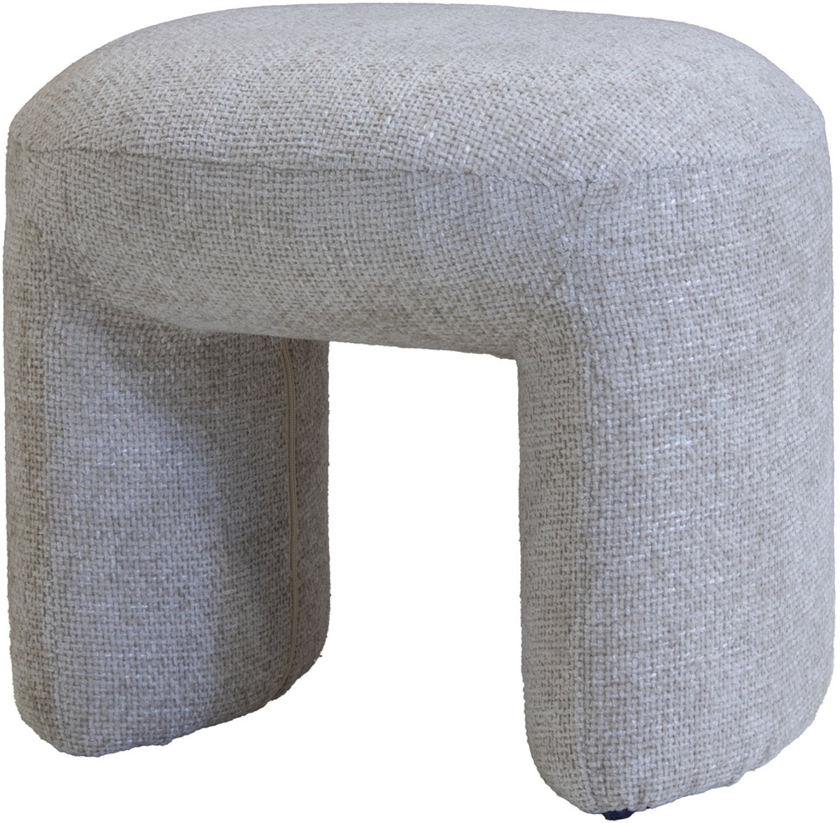 Giga Meubel Poef Raven - Taupe - Stof - 47x42x42cm